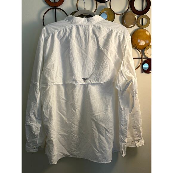 Columbia Shadowcaster women’s plus 1x white PFG SPF long sleeve button up shirt - Picture 2 of 7